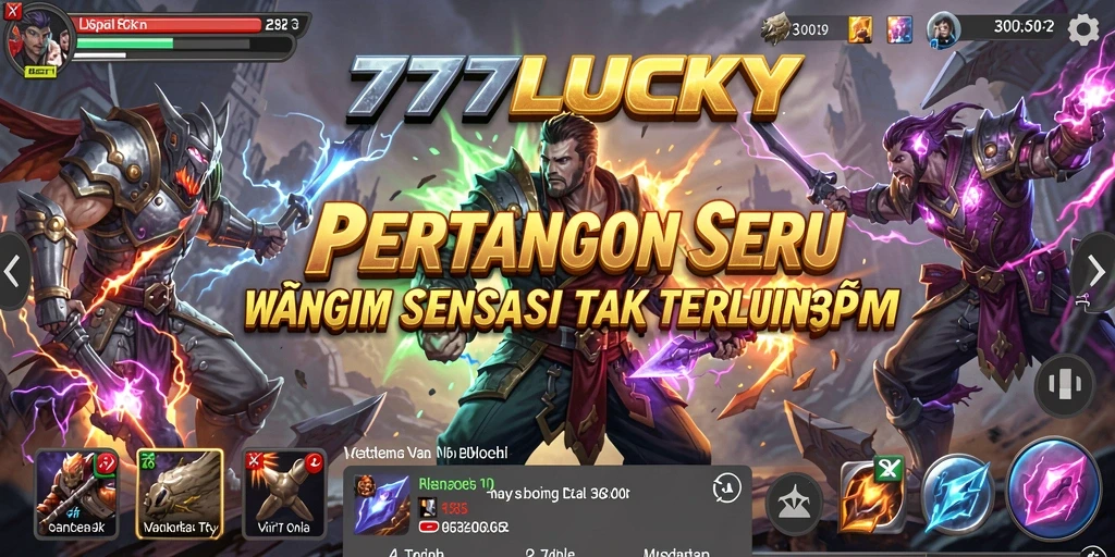 Tangkapan layar yang menunjukkan aksi pertarungan seru dalam 777LUCKY.