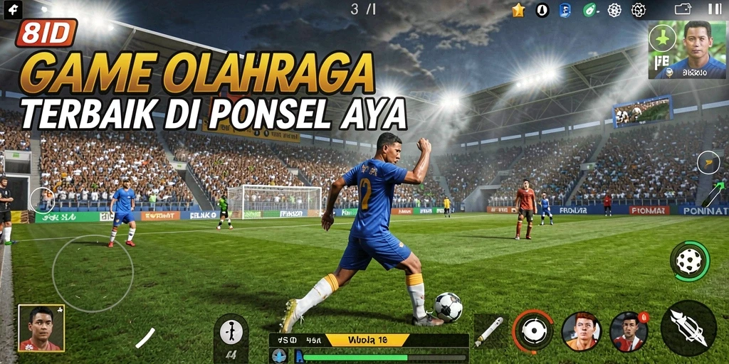 Tampilan utama saat bermain 8ID dengan grafik olahraga yang luar biasa.