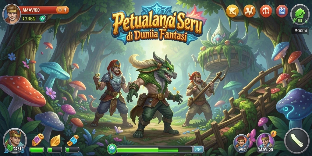 Tampilan gameplay menarik dalam dunia petualangan AMAVI88.