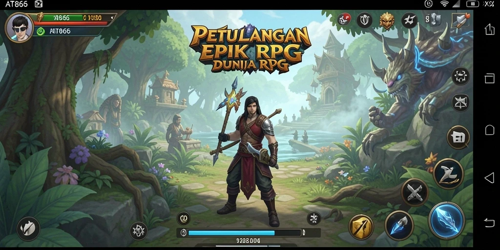 Tangkapan layar dari gameplay RPG yang mendebarkan di AT866.