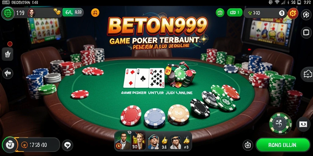 Screenshot BETON999 menampilkan aksi seru permainan Poker.