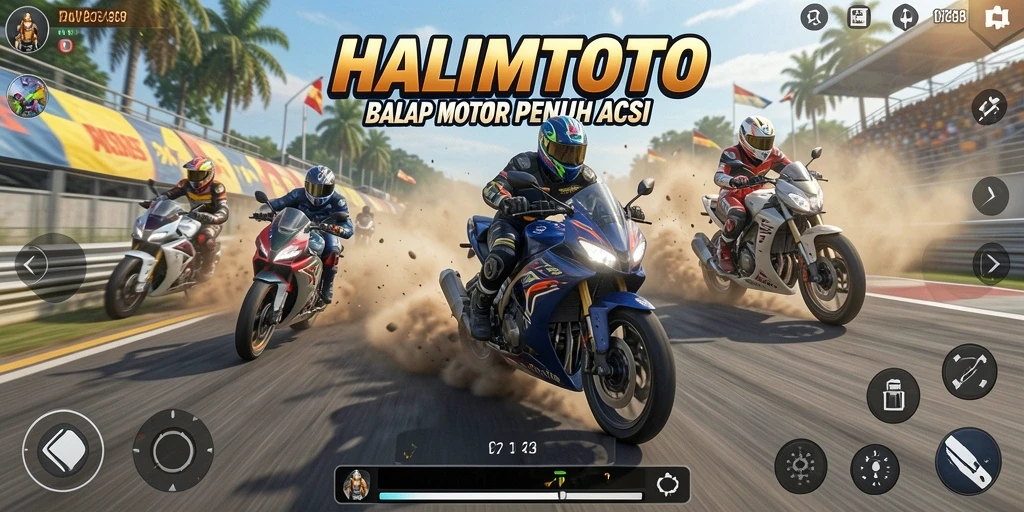 Tampilan seru dari aksi balapan motor di HALIMTOTO.