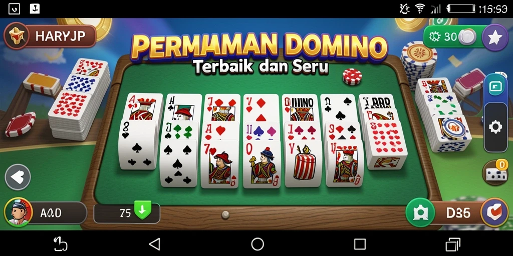 Gameplay seru domino dalam HARAPJP yang menantang.