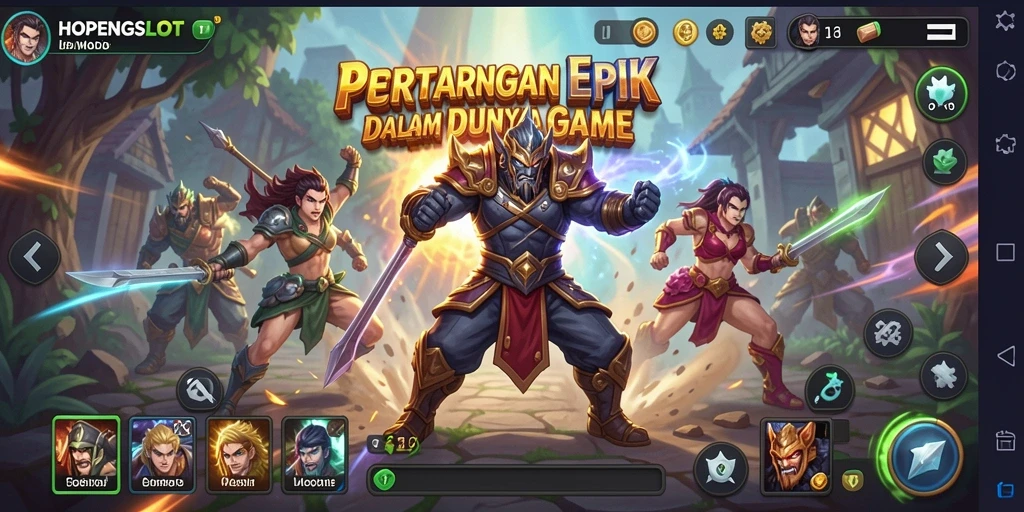 Gameplay HOPENGSLOT menampilkan pertarungan seru dan grafis menawan.