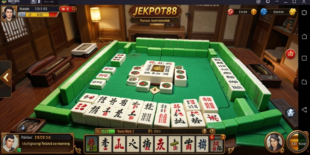 Screenshot gameplay JEKPOT88 yang menampilkan serunya permainan Mahjong.