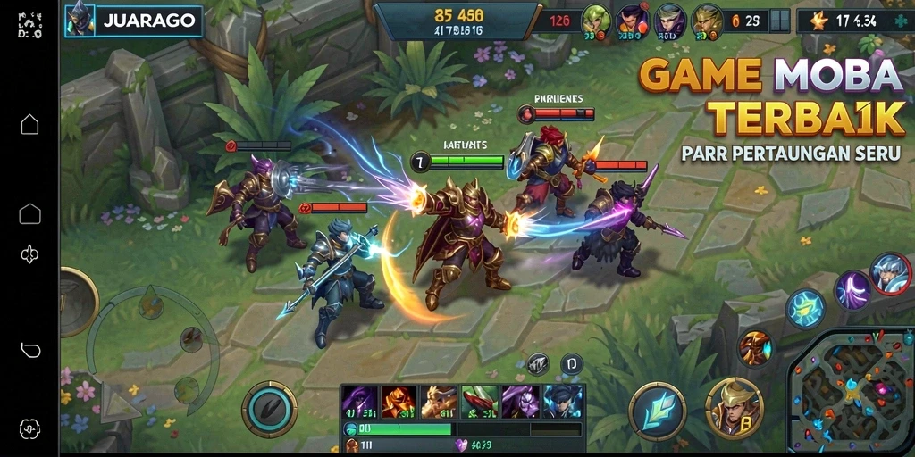 Tampilan gameplay MOBA yang seru di JUARAGO.