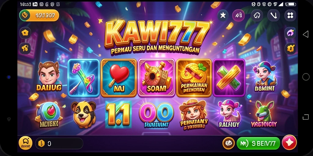 Tampilan gameplay menarik dari KAWI777 dengan efek visual yang memukau.