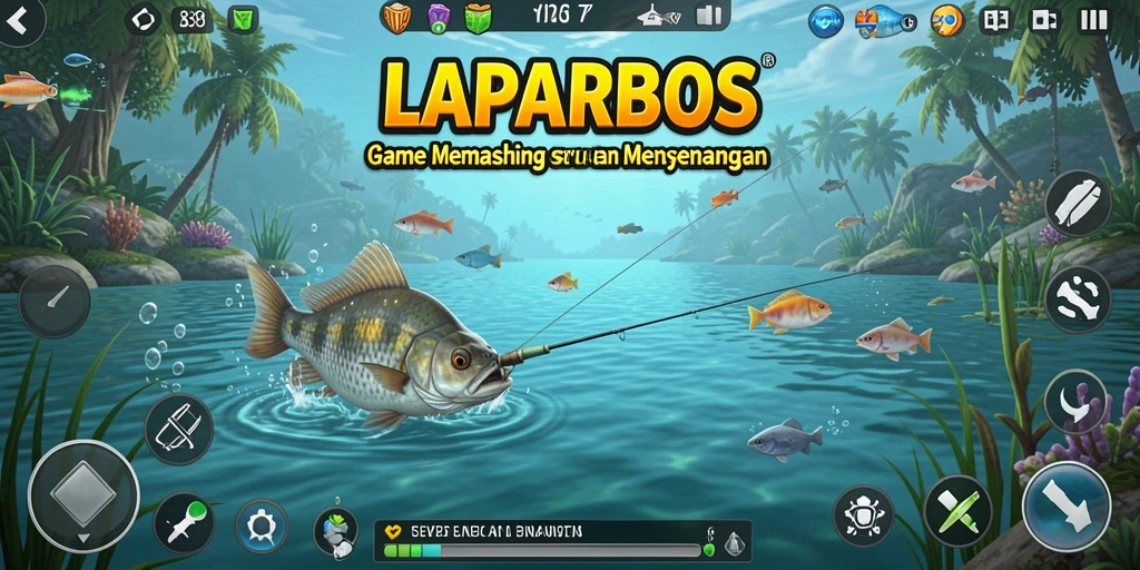 Gameplay seru LAPARBOS dengan pengalaman memancing yang menantang.