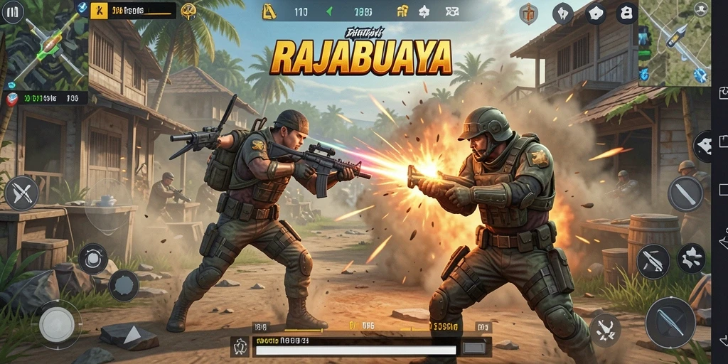 Gameplay mendebarkan dalam pertarungan Battle Royale.