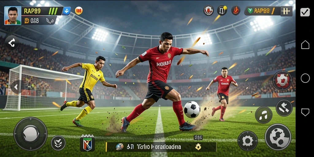 Gameplay sepak bola realistis yang menakjubkan di RAP89.