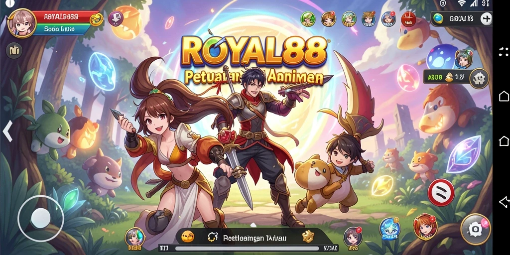 Tangkapan layar utama ROYAL88 menampilkan aksi pertarungan anime yang dinamis.