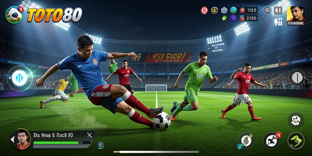 Screenshot TOTO80 menampilkan aksi mendebarkan dalam permainan olahraga